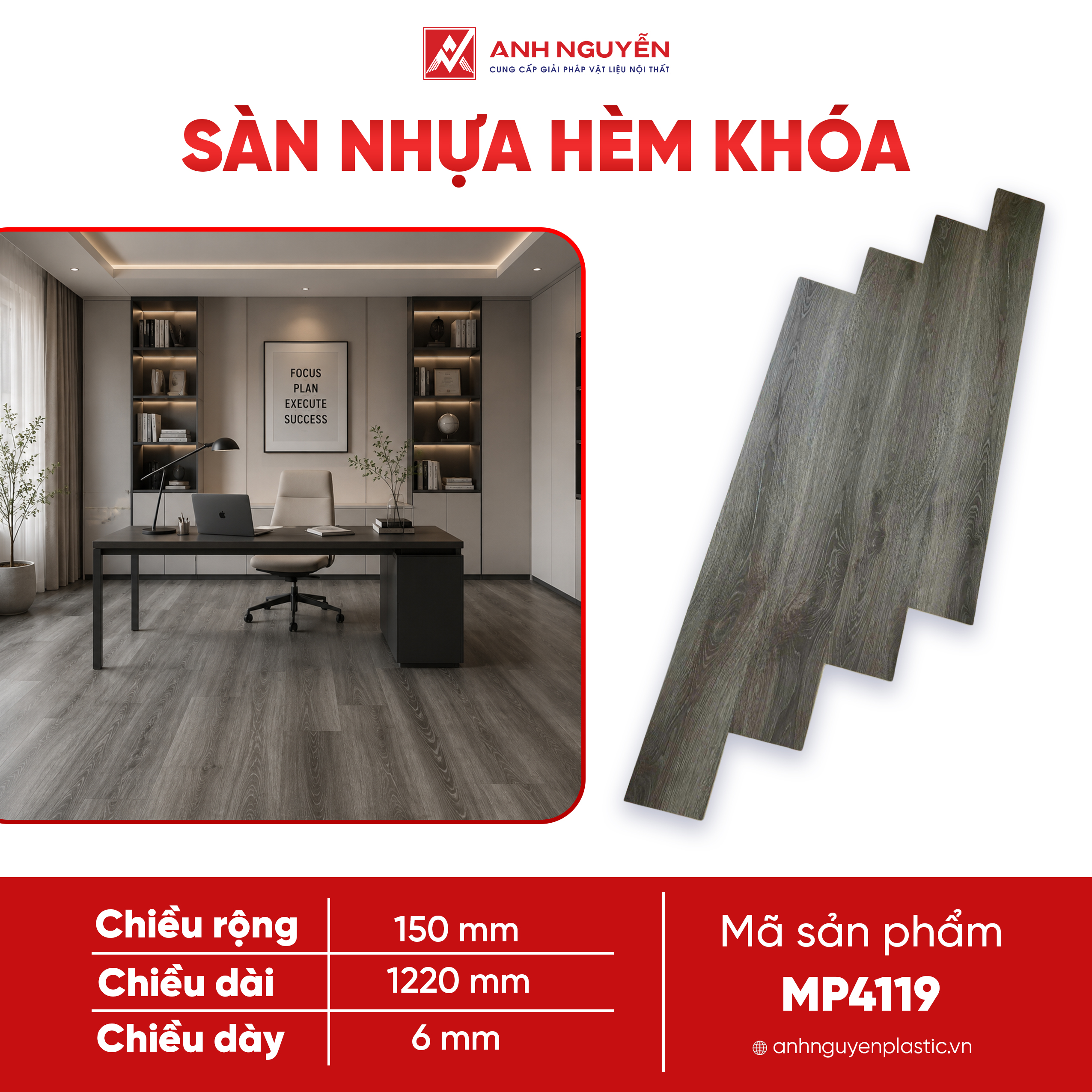 MP4119 Sàn nhựa hèm khóa Mikado MP4119