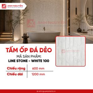 Tấm ốp đá dẻo LINE STONE - WHITE 100