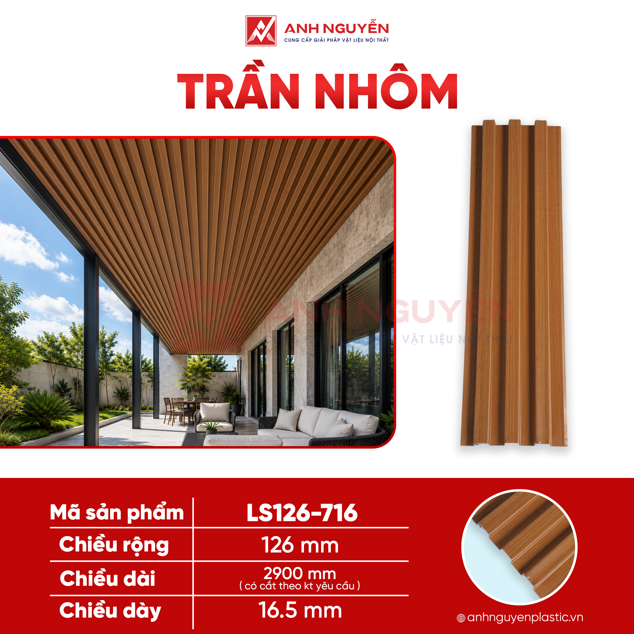 Trần nhôm Homewood LS126-716 Trần nhôm Homewood LS126-716