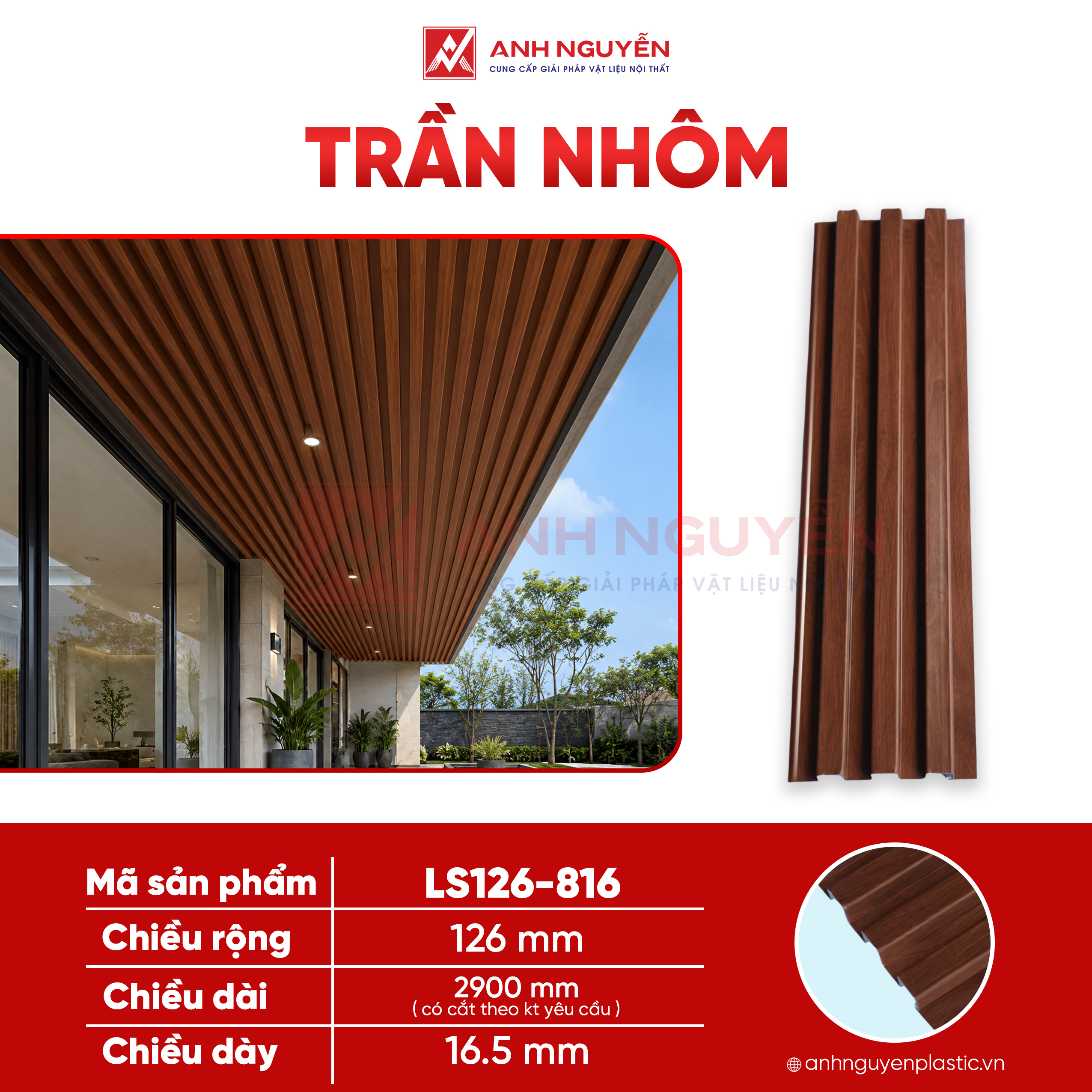 Trần nhôm Homewood LS126-816 Trần nhôm Homewood LS126-816