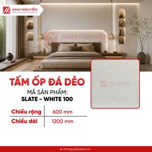 Tấm ốp đá dẻo SLATE - WHITE 100