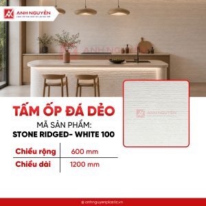 Tấm ốp đá dẻo STONE RIDGED- WHITE 100