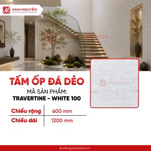 Tấm ốp đá dẻo TRAVERTINE - WHITE 100