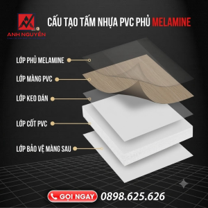 cấu tạo tấm nhựa pvc phủ melamine chống nước và mối mọt tại tổng kho